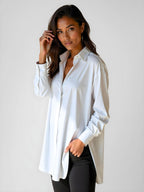 Oversized Lapel Button Shirt Dress