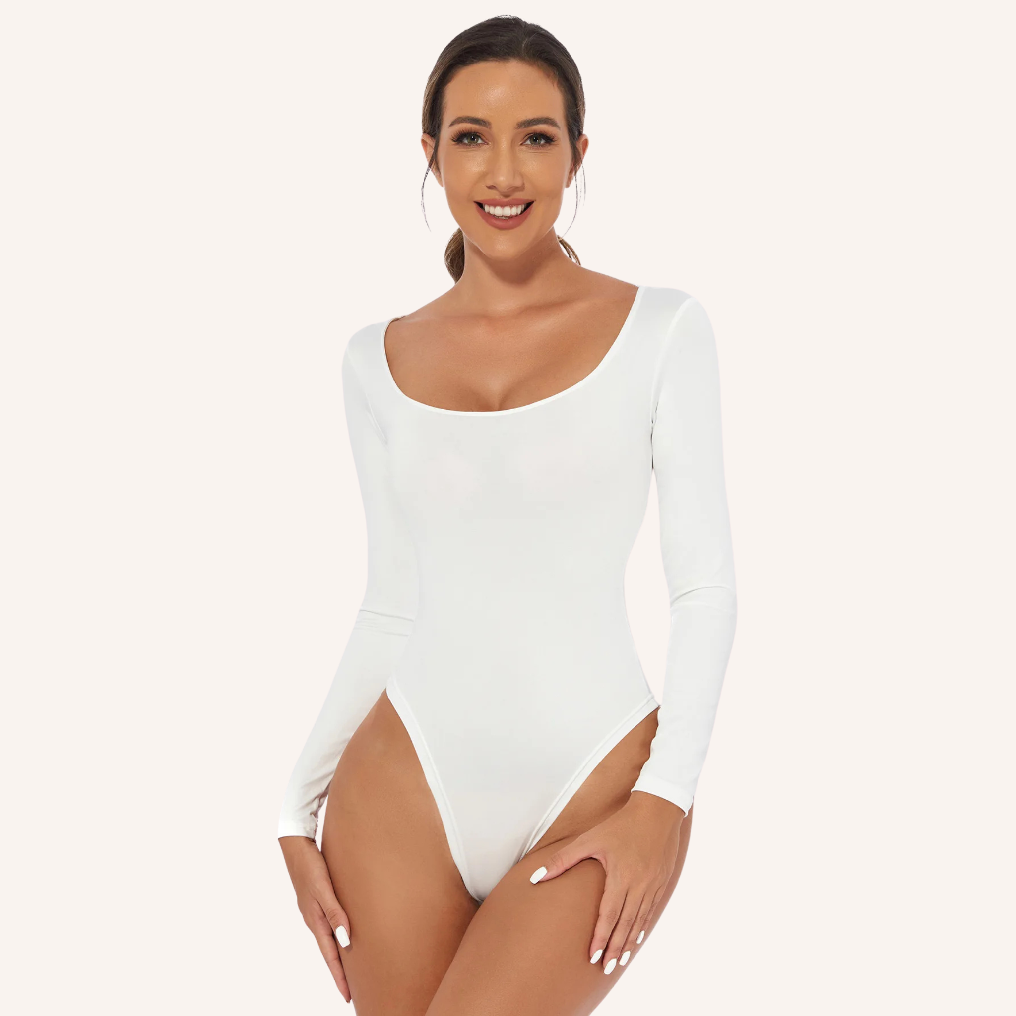 Square Neck Long Sleeve Bodysuit