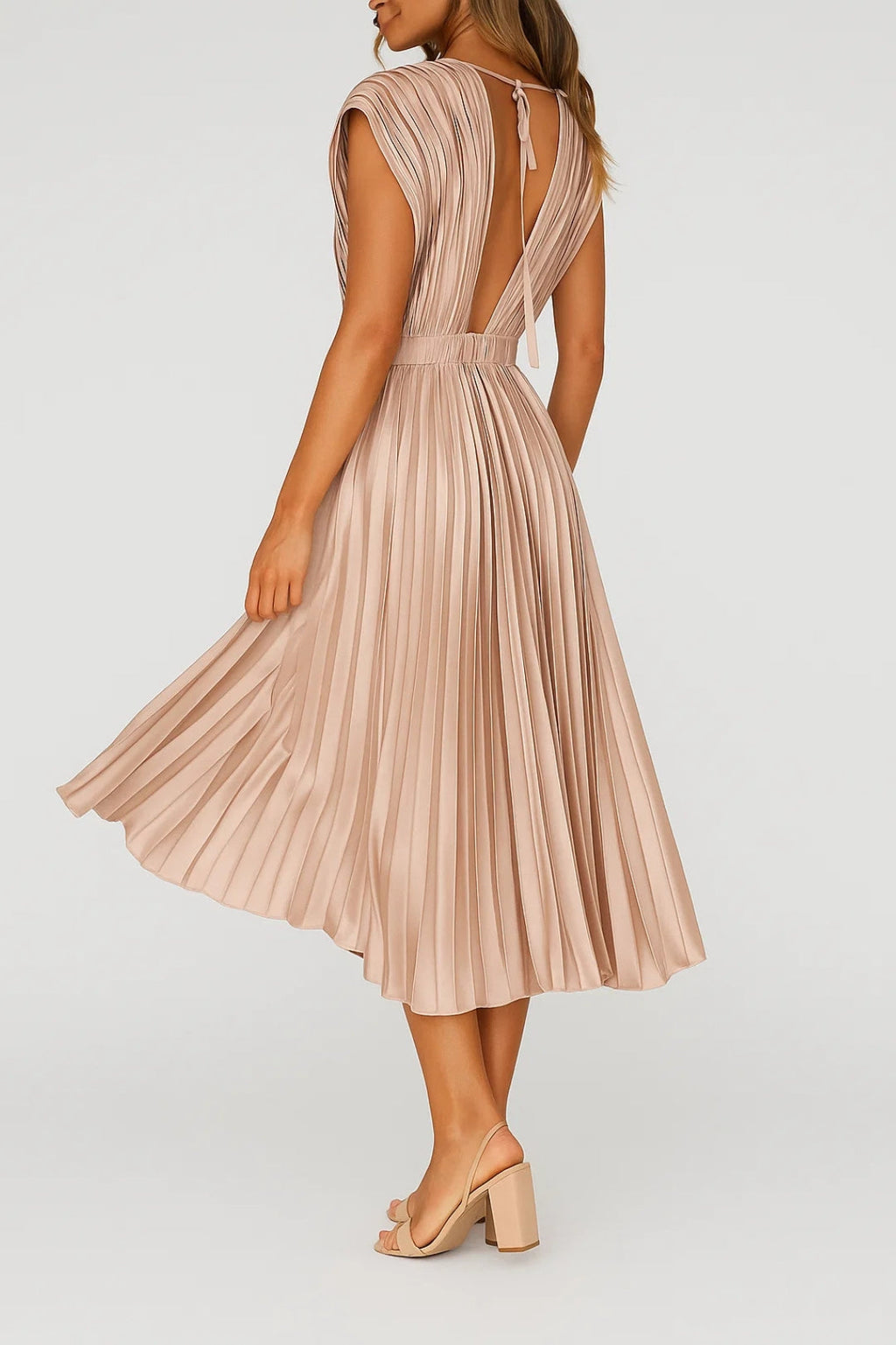 Sandra | Pleated Midi Dress