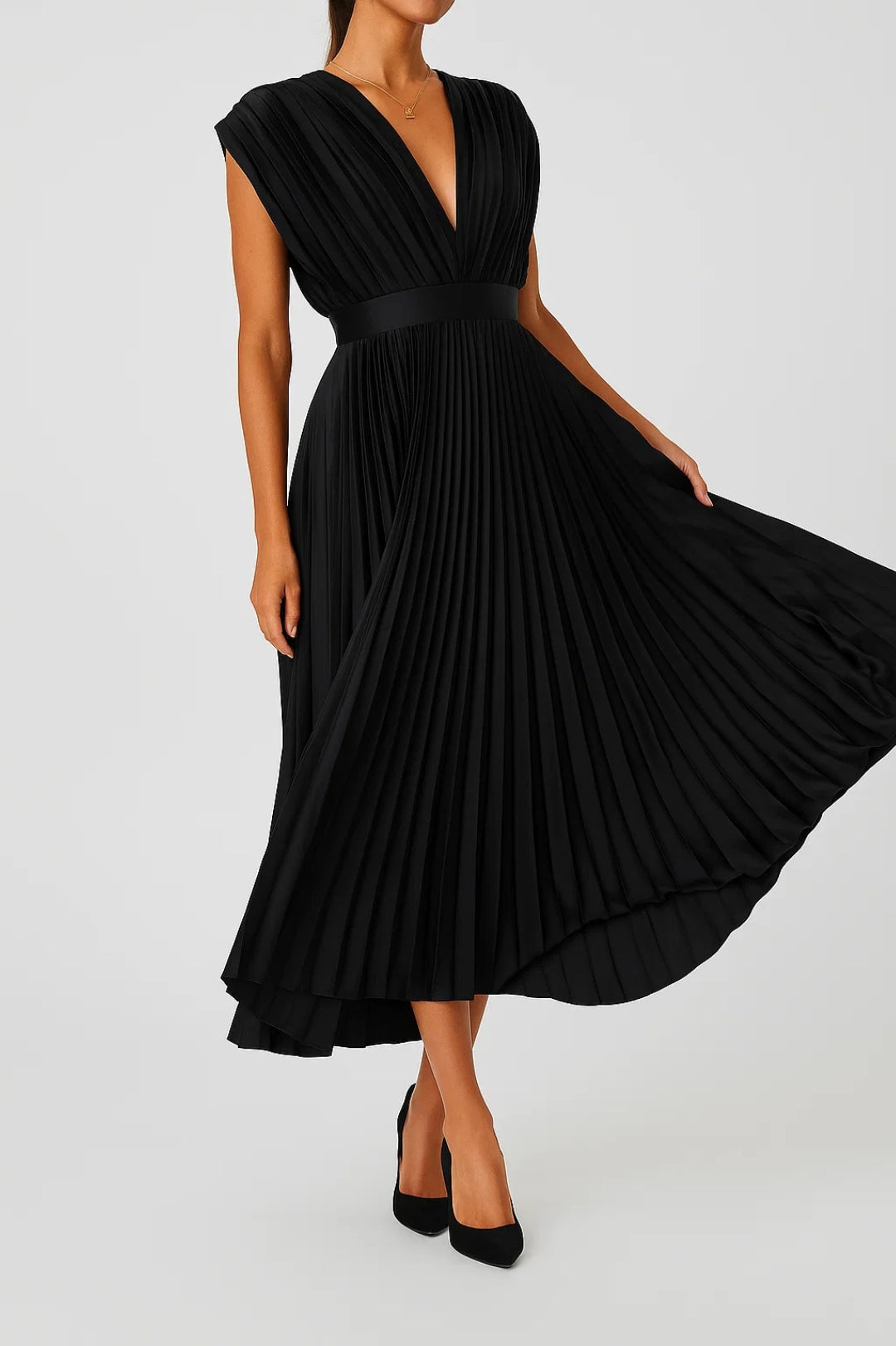 Sandra | Pleated Midi Dress