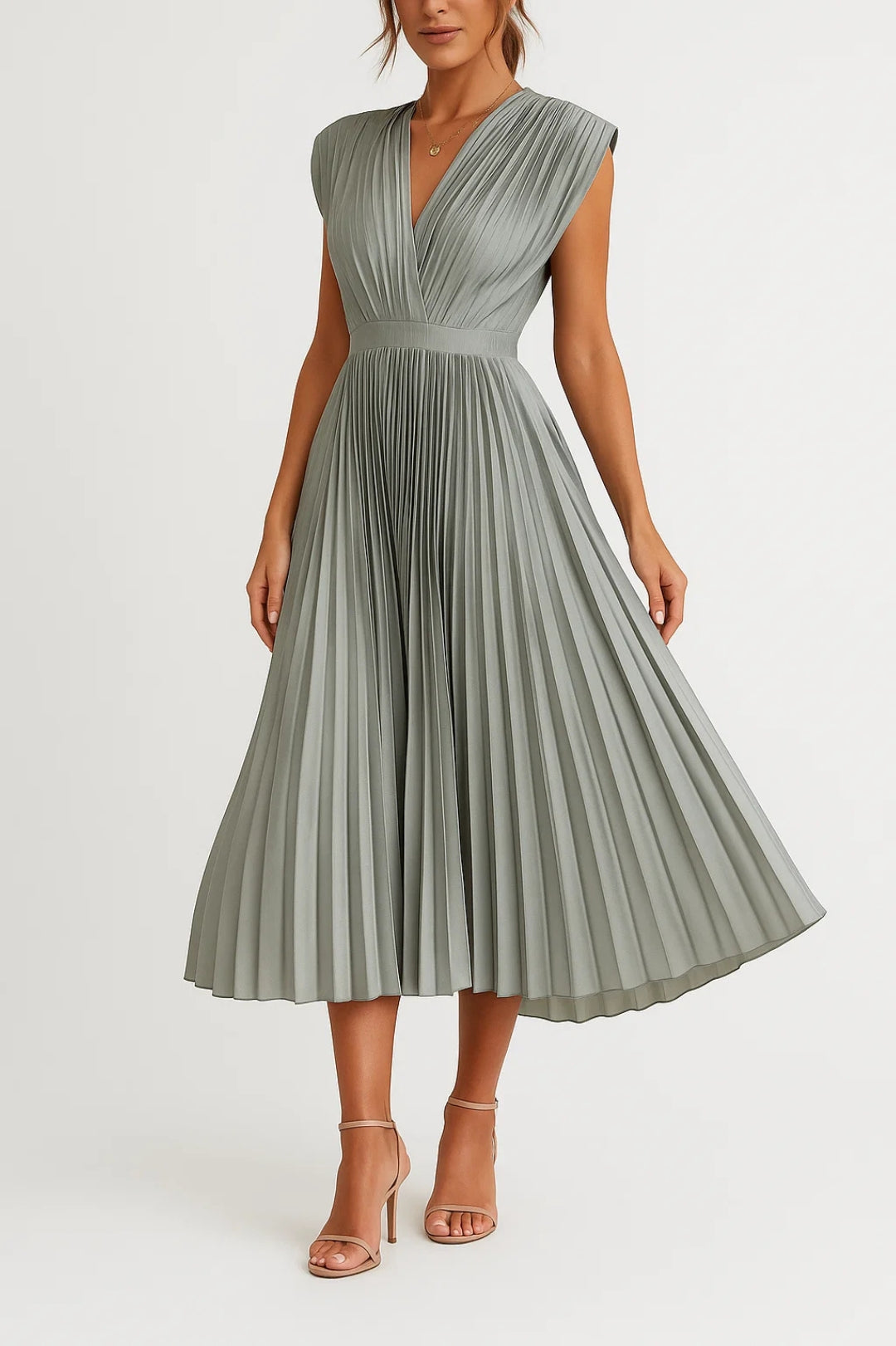 Sandra | Pleated Midi Dress