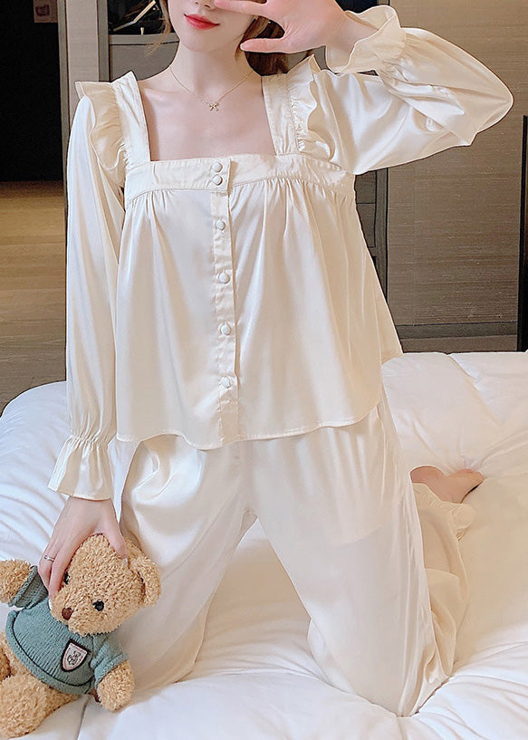 Ivoire | Ruffle Collar Pyjama Set