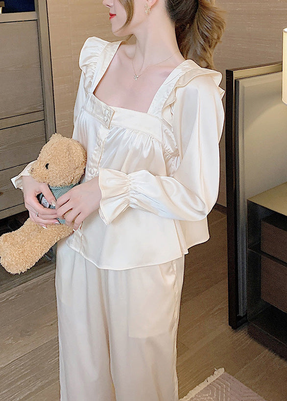 Ivoire | Ruffle Collar Pyjama Set