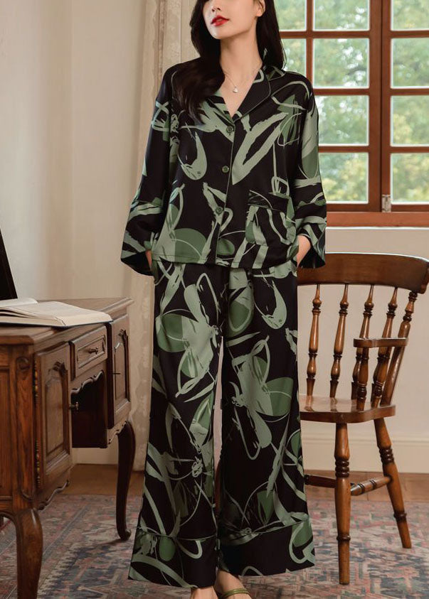 Céleste | Printed Silk Pyjama Set