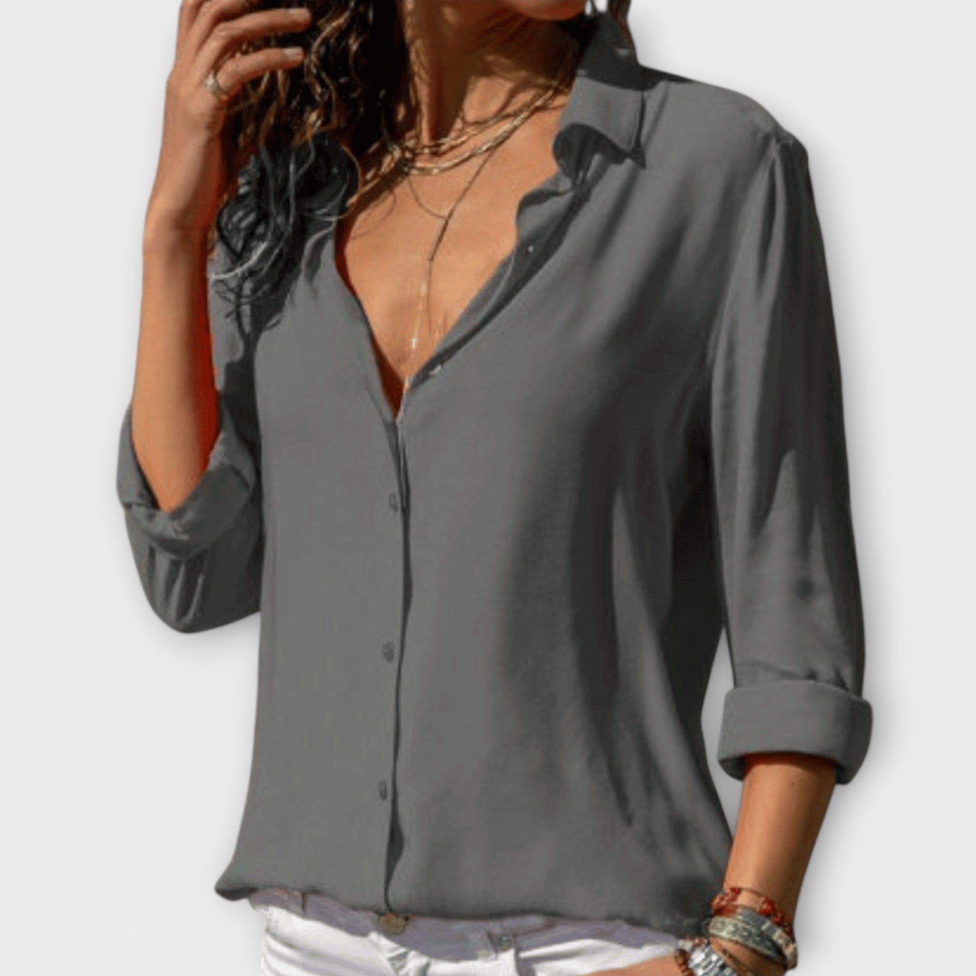 Nadia | V-Neck Relaxed Blouse