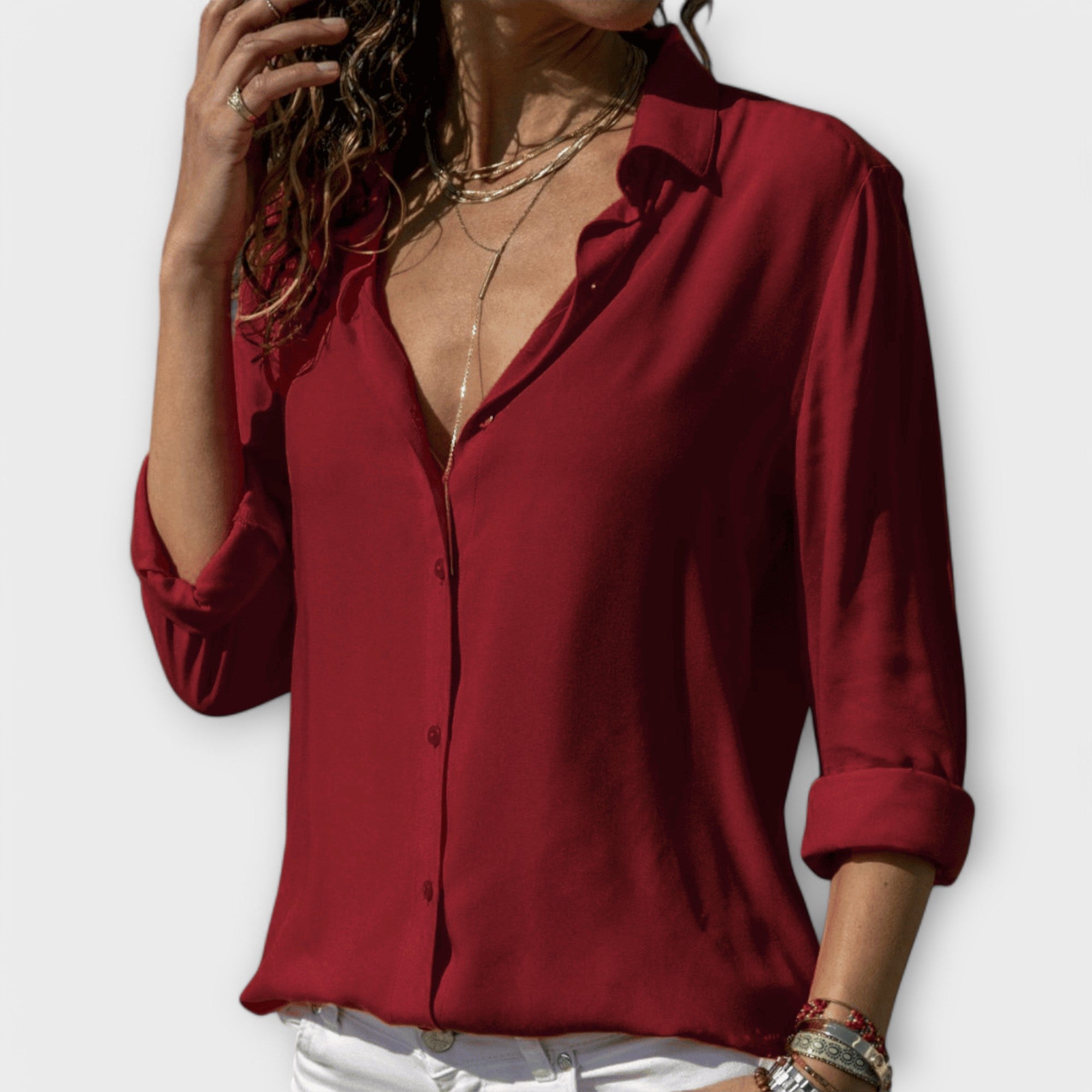 Nadia | V-Neck Relaxed Blouse