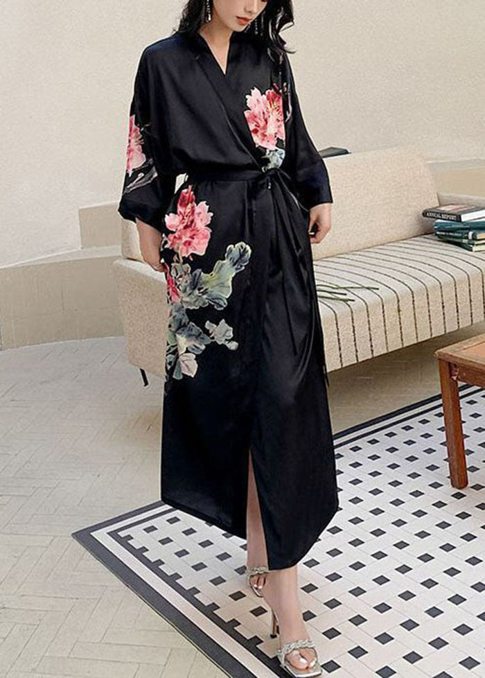 Noire | Printed Silk Robe