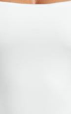 Nerine Bodysuit - Wide Strap Scoop Neck in White
