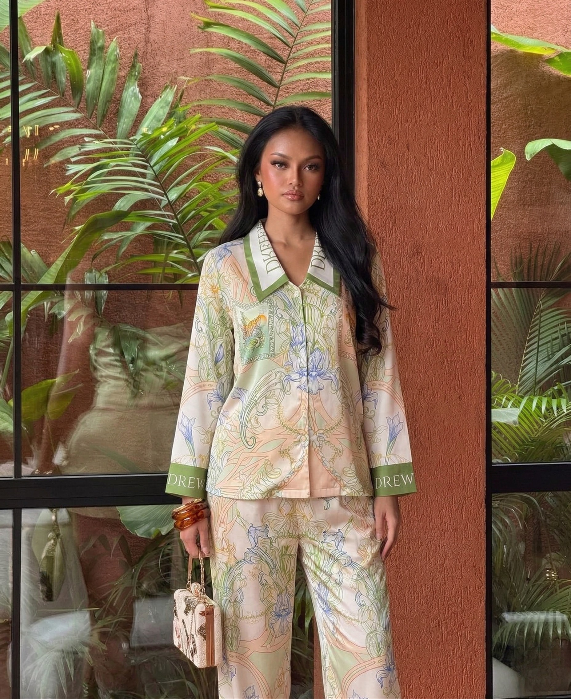 Drew | Pastel Silk Pyjama Set