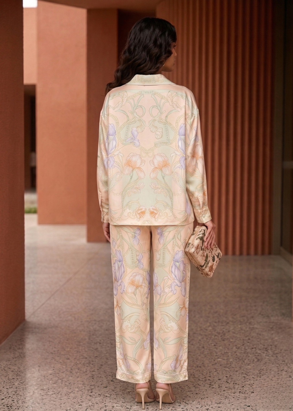 Drew | Pastel Silk Pyjama Set